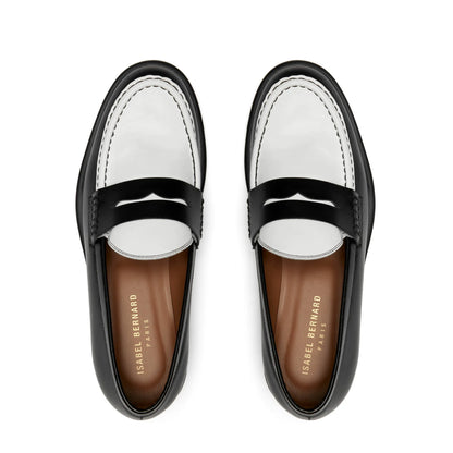Vendôme Blandine black and white calfskin leather loafers