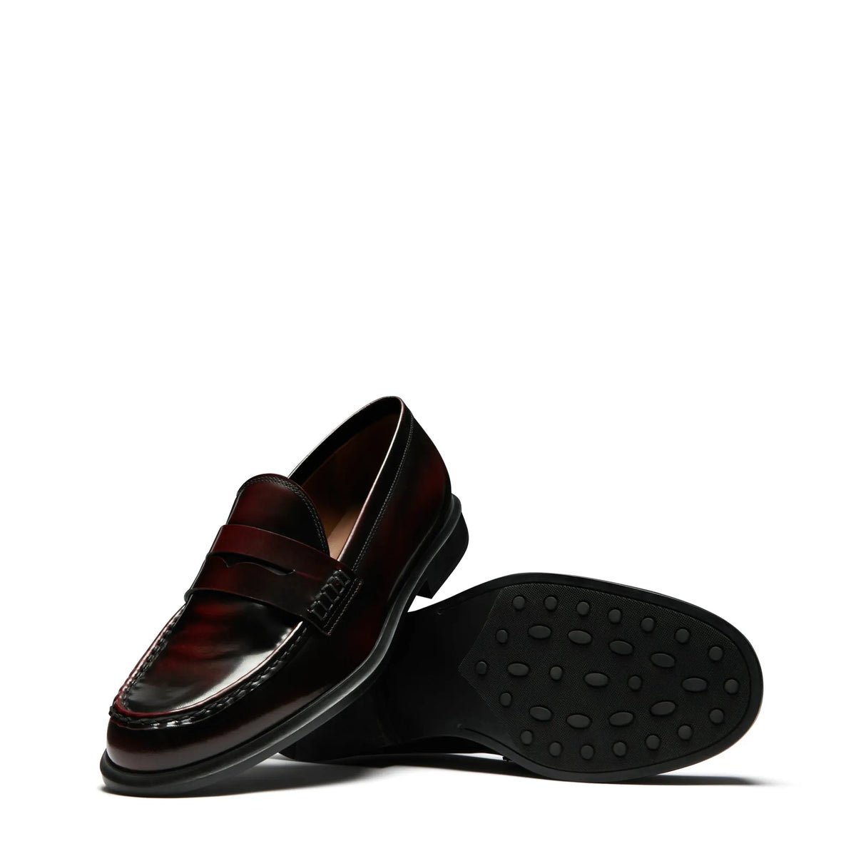 Vendôme Blandine bordeaux red spazzolato leather loafers