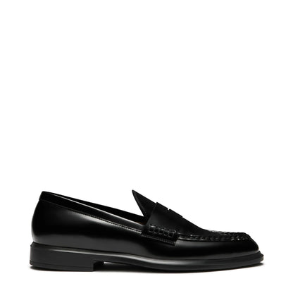Vendôme Blandine black spazzolato leather loafers