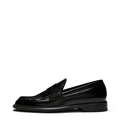 Vendôme Blandine black spazzolato leather loafers