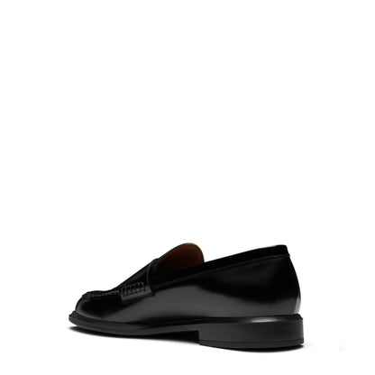 Vendôme Blandine black spazzolato leather loafers