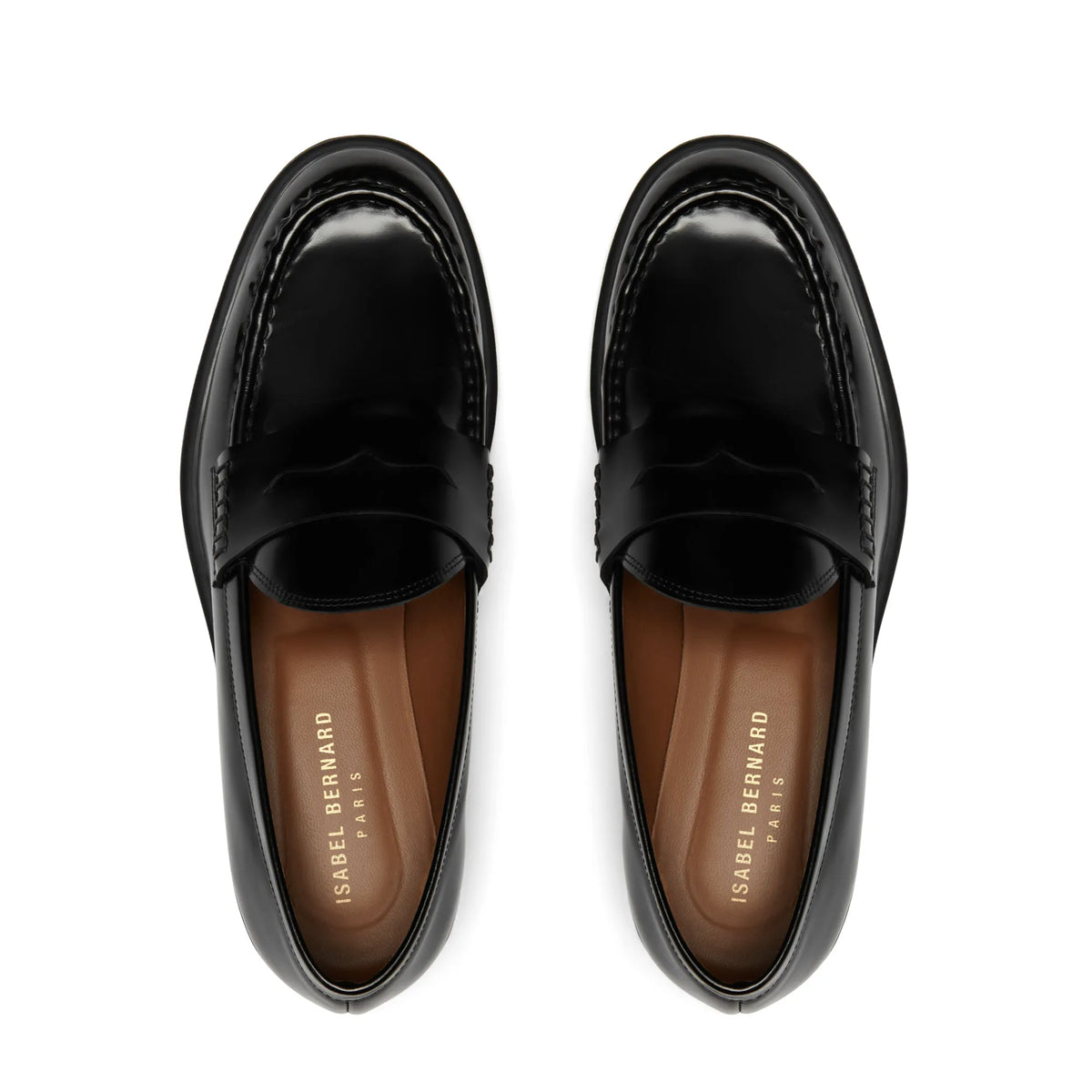 Vendôme Blandine black spazzolato leather loafers