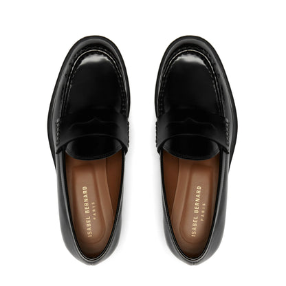 Vendôme Blandine black spazzolato leather loafers