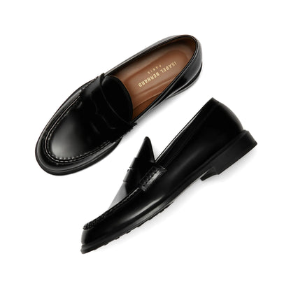 Vendôme Blandine black spazzolato leather loafers