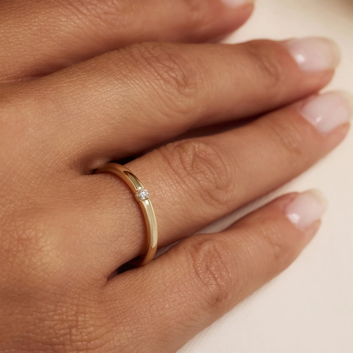 De la Paix Mia 14 karat gold ring with diamond 0.05 carat