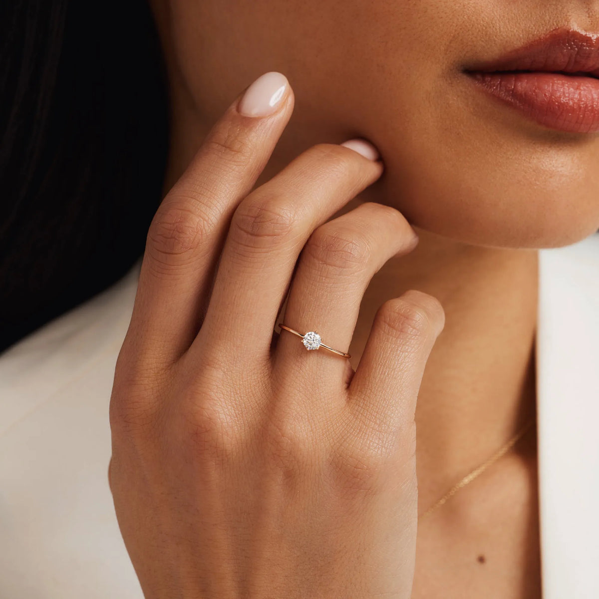 Le Marais Abelle 14 karat gold ring with zirconia stone