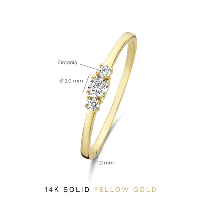 Rivoli Esmée 14 karat gold ring with zirconia stones