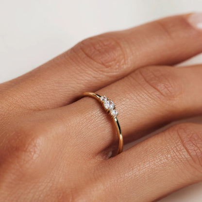 Rivoli Esmée 14 karat gold ring with zirconia stones