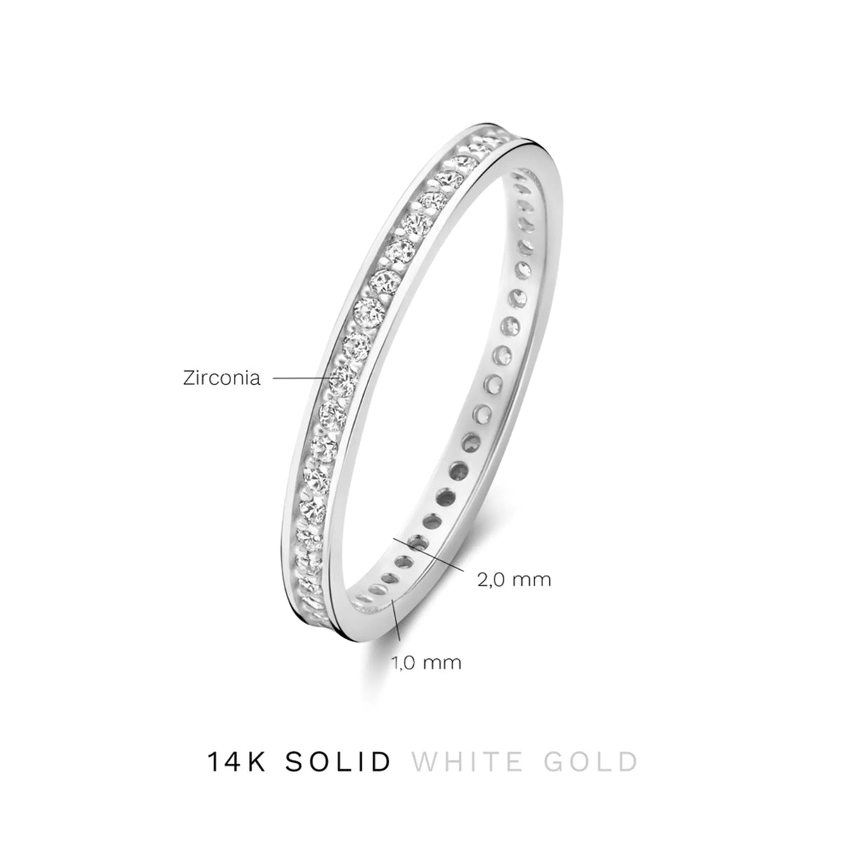 Saint Germain Merle 14 karat white gold ring with zirconia stones