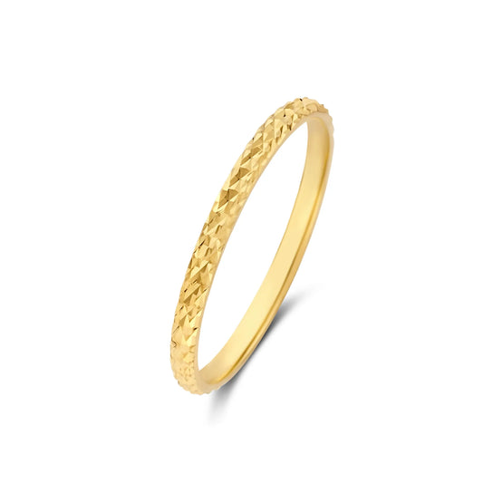 Rivoli Laura 14 karat gold ring with diamond cut