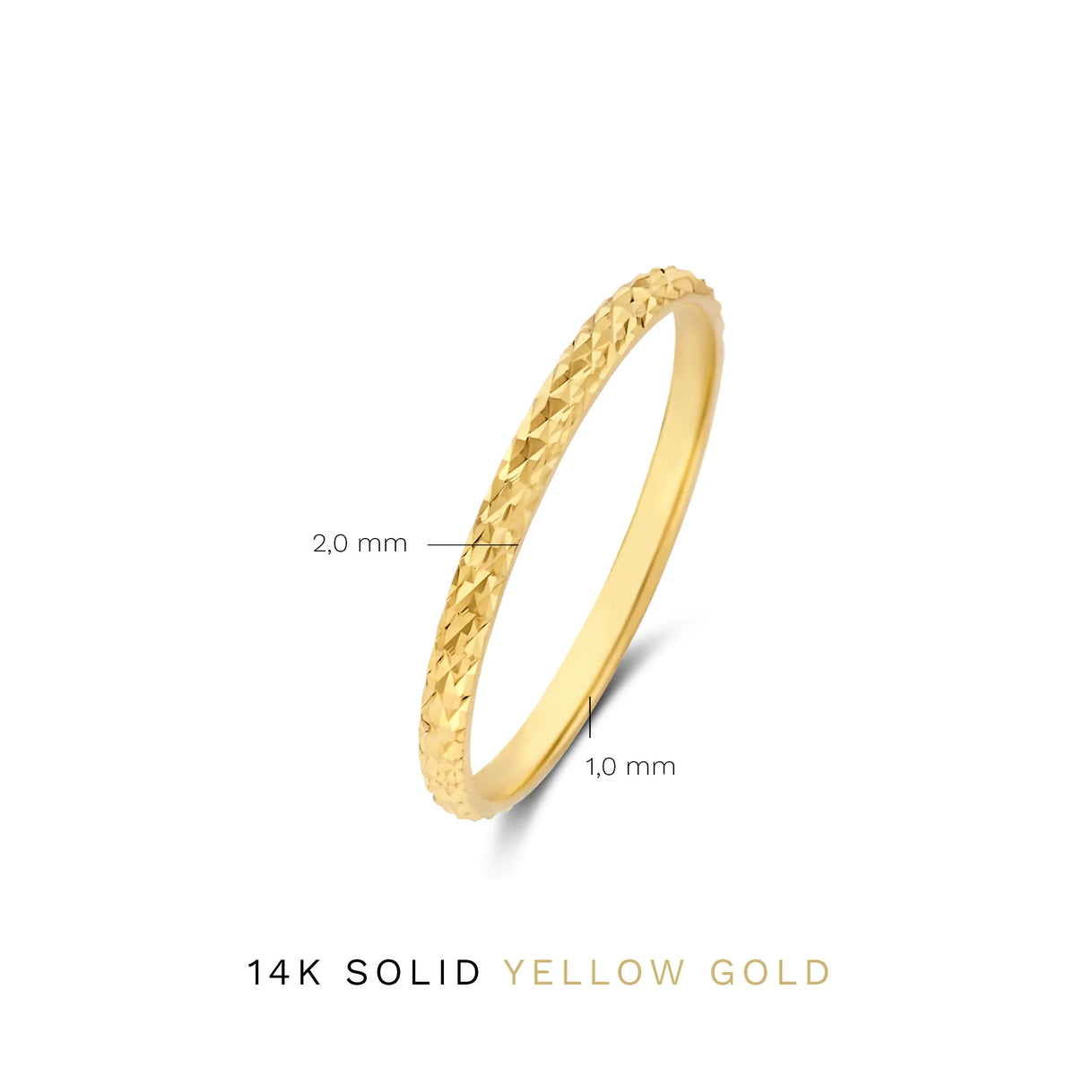 Rivoli Laura 14 karat gold ring with diamond cut