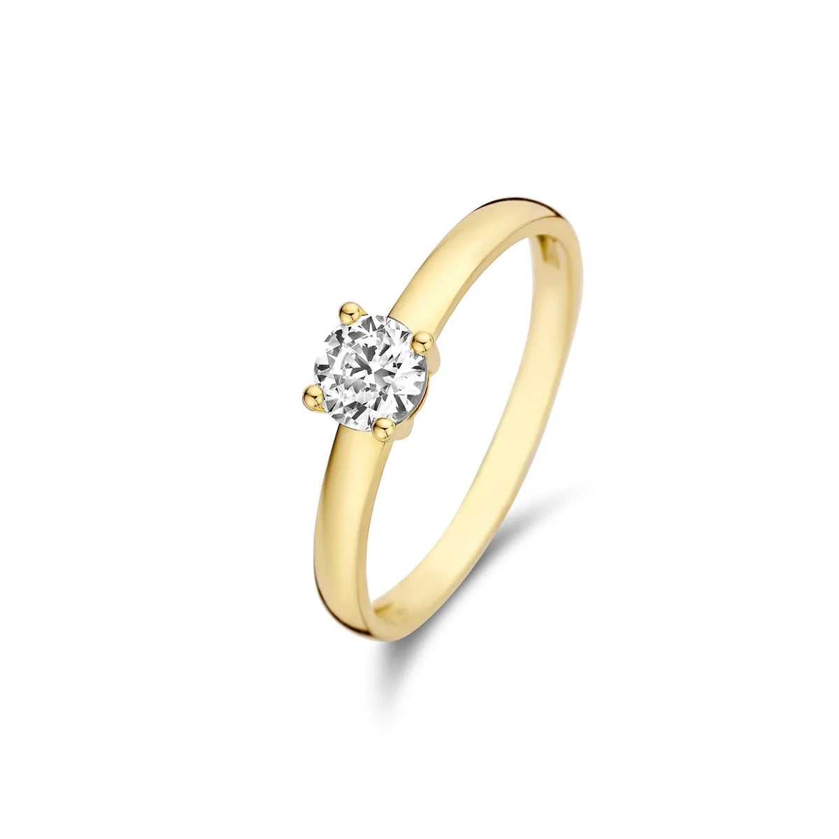 Le Marais Soleil 14 karat gold ring with zirconia stone
