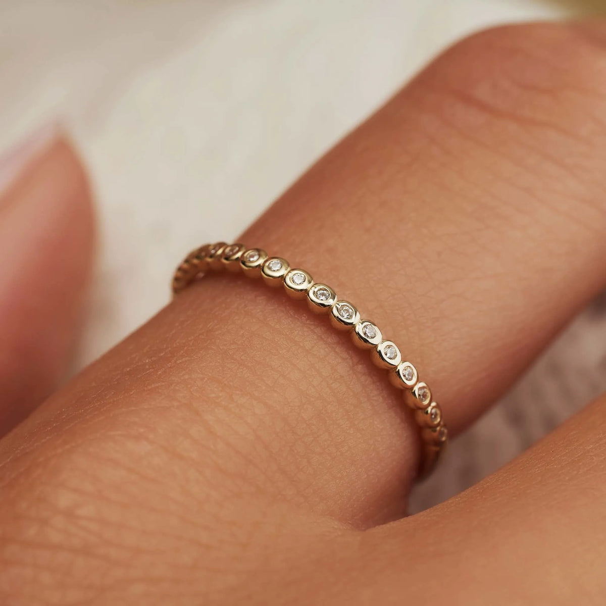 Rivoli Aélys 14 karat gold ring with zirconia stones