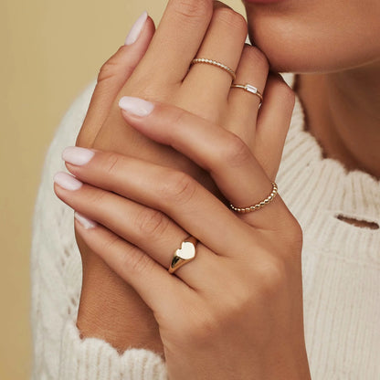 Rivoli Aélys 14 karat gold ring with zirconia stones