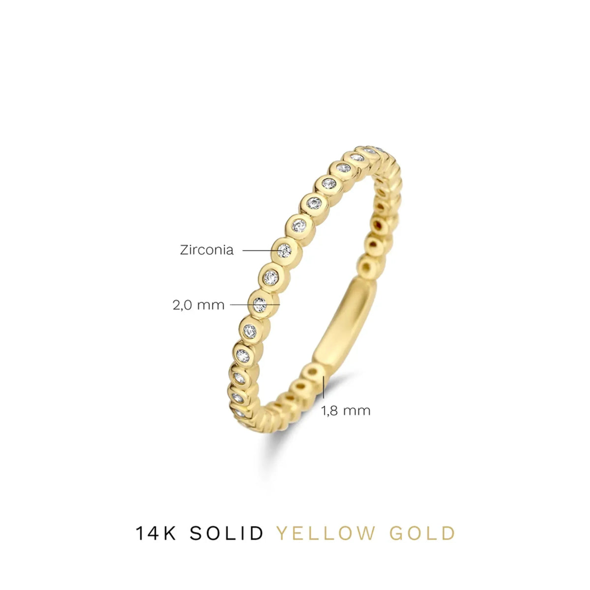 Rivoli Aélys 14 karat gold ring with zirconia stones