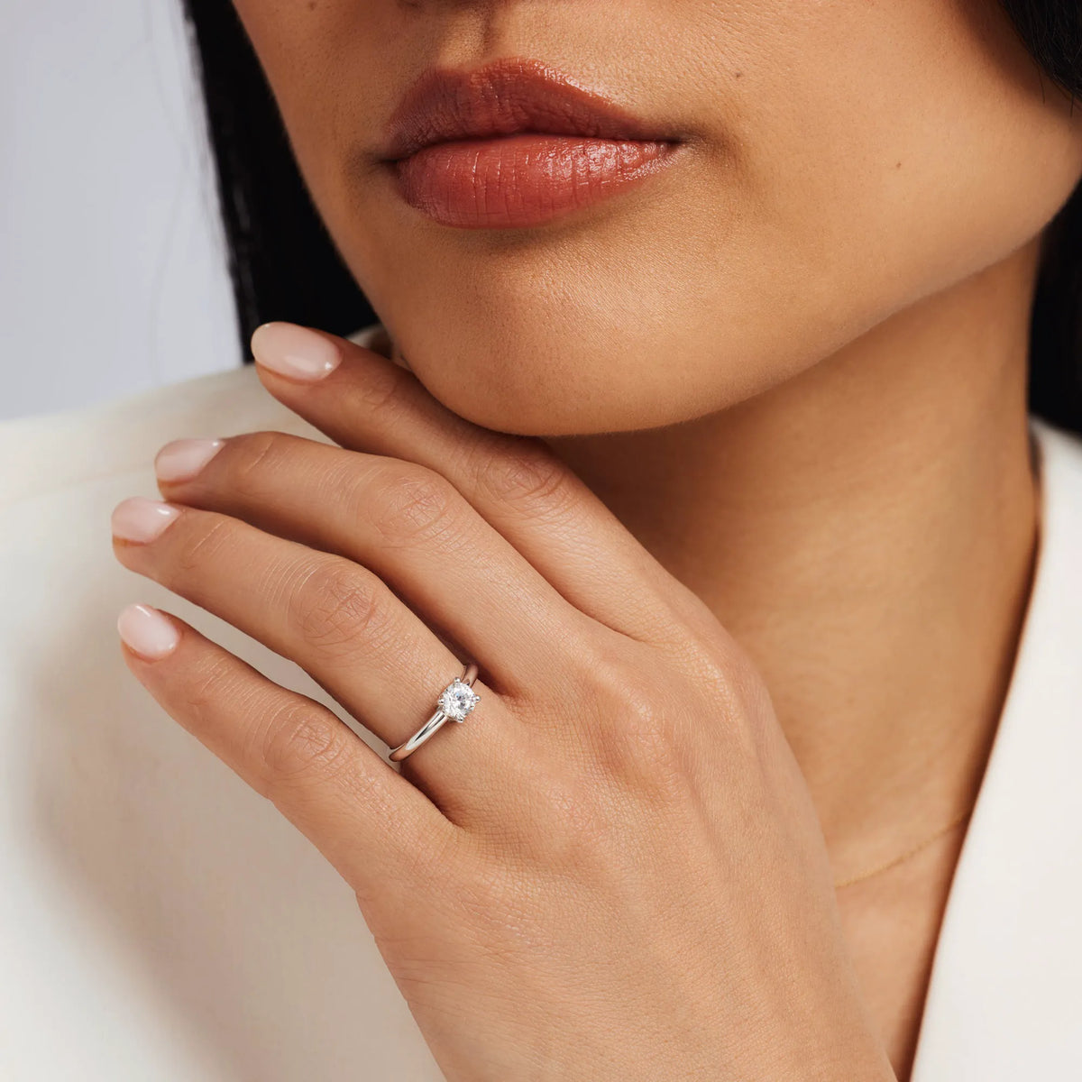 Saint Germain Soleil 14 karat white gold ring with zirconia stone