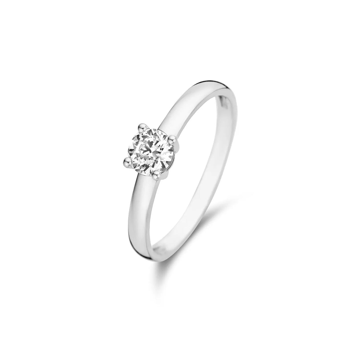 Saint Germain Soleil 14 karat white gold ring with zirconia stone