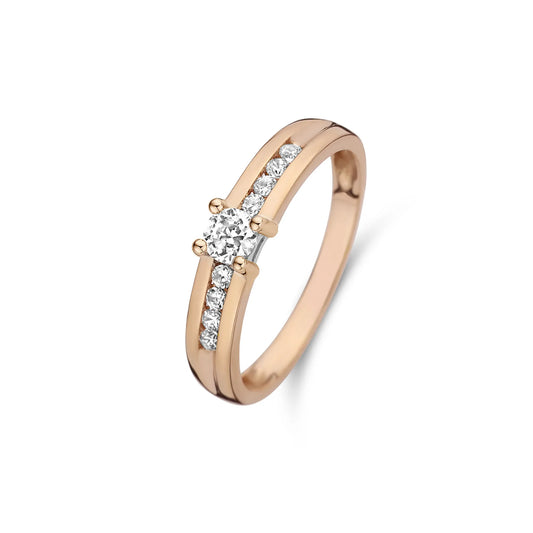 La Concorde Estee 14 karat rose gold ring zirconia stones