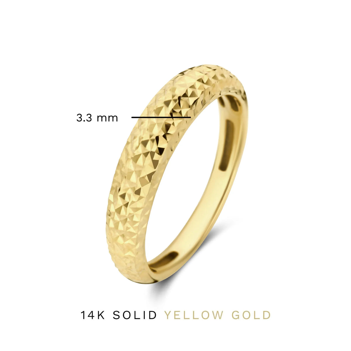 Rivoli Laura 14 karat gold ring with diamond cut