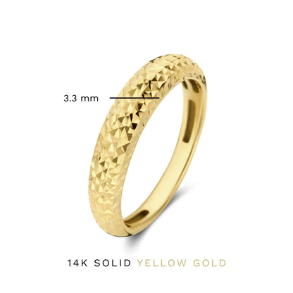 Rivoli Laura 14 karat gold ring with diamond cut