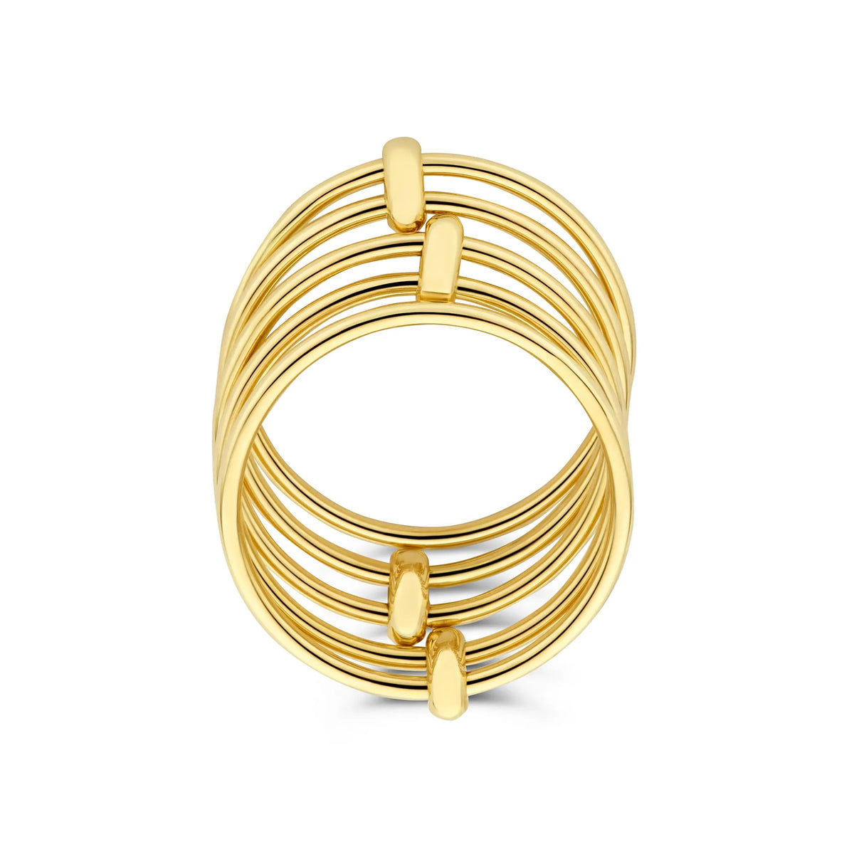 Cour d'Honneur Adora 14 karat golden 5-piece multi ring