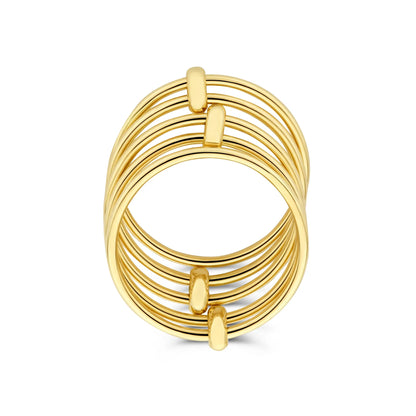 Cour d'Honneur Adora 14 karat golden 5-piece multi ring