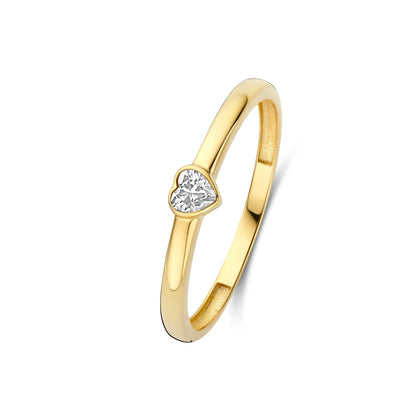 Rivoli Amore 14 Karat Gold Stacking Ring With Zirconia Stone