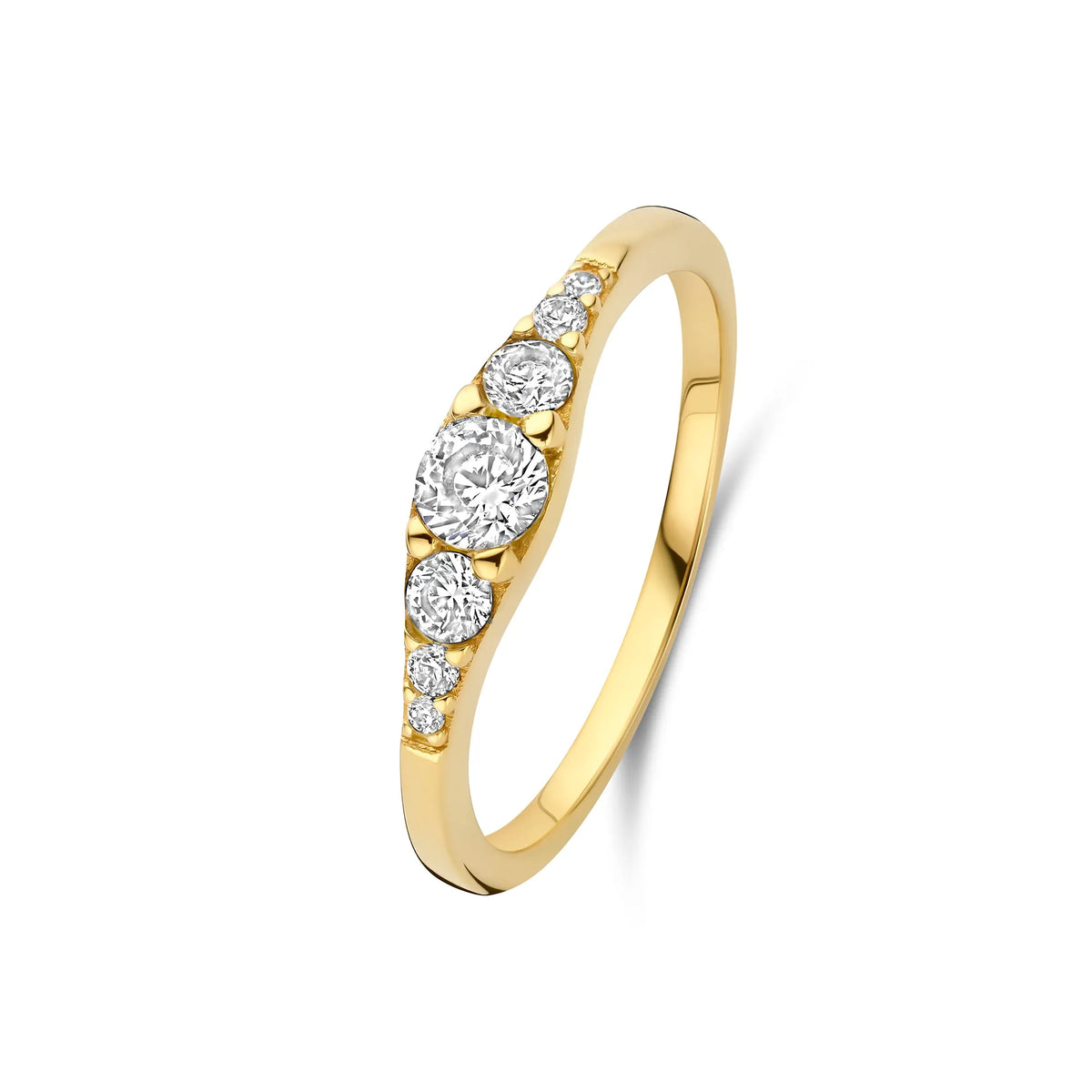 Rivoli Esme 14 Karat Gold Stacking Ring With Zirconia Stones