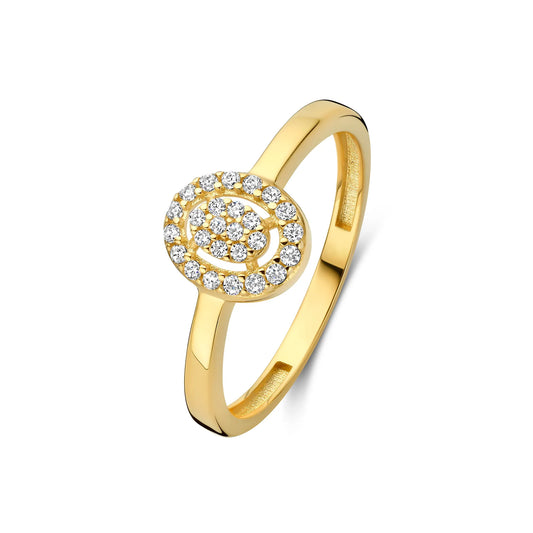 Le Marais Anne 14 Karat Gold Ring With Zirconia Stones