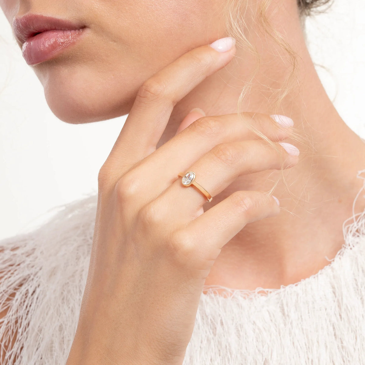 Le Marais Sophie 14 Karat Gold Ring With Zirconia Stone