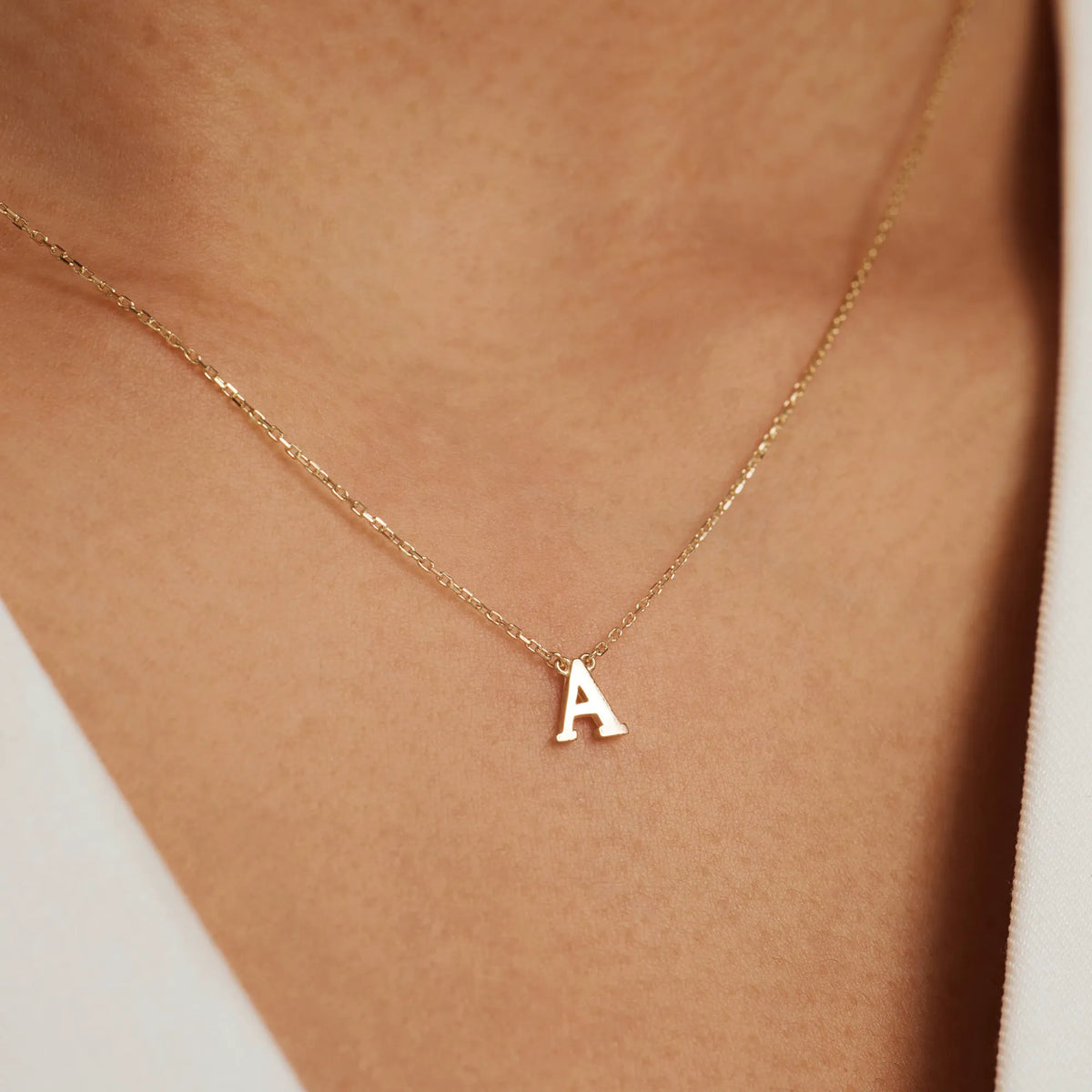 Le Marais Chloé 14 karat gold initial necklace with letter