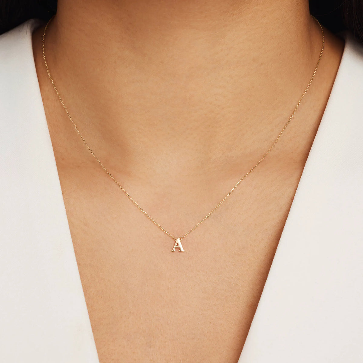Le Marais Chloé 14 karat gold initial necklace with letter
