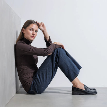 Vendôme Blandine black spazzolato leather loafers