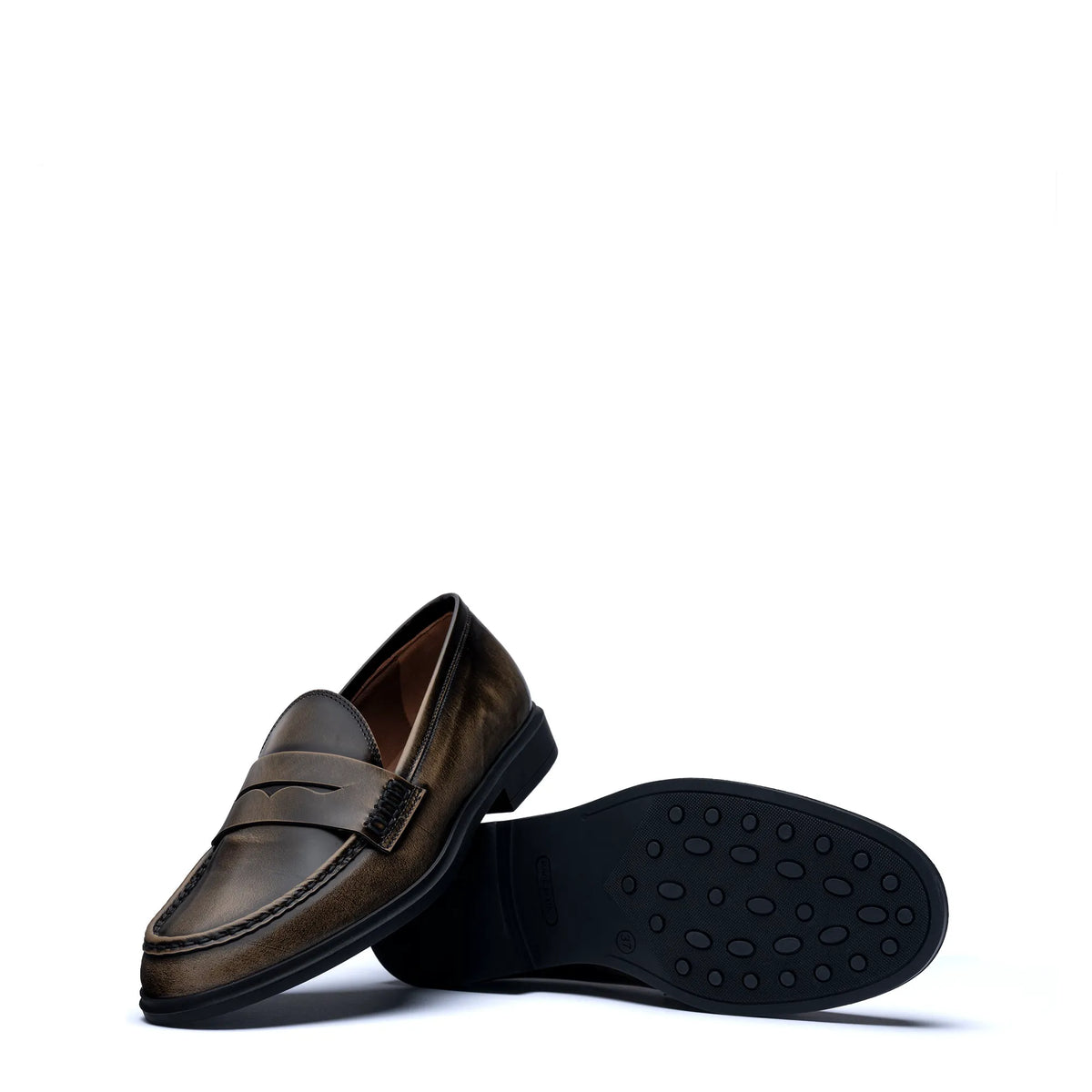 Vendôme Blandine mocha spazzolato leather loafers