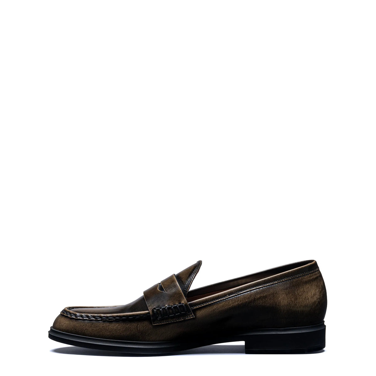 Vendôme Blandine mocha spazzolato leather loafers