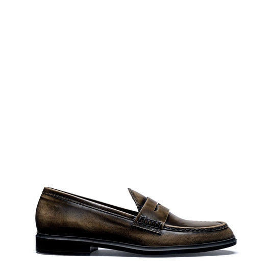 Vendôme Blandine mocha spazzolato leather loafers