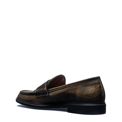 Vendôme Blandine mocha spazzolato leather loafers