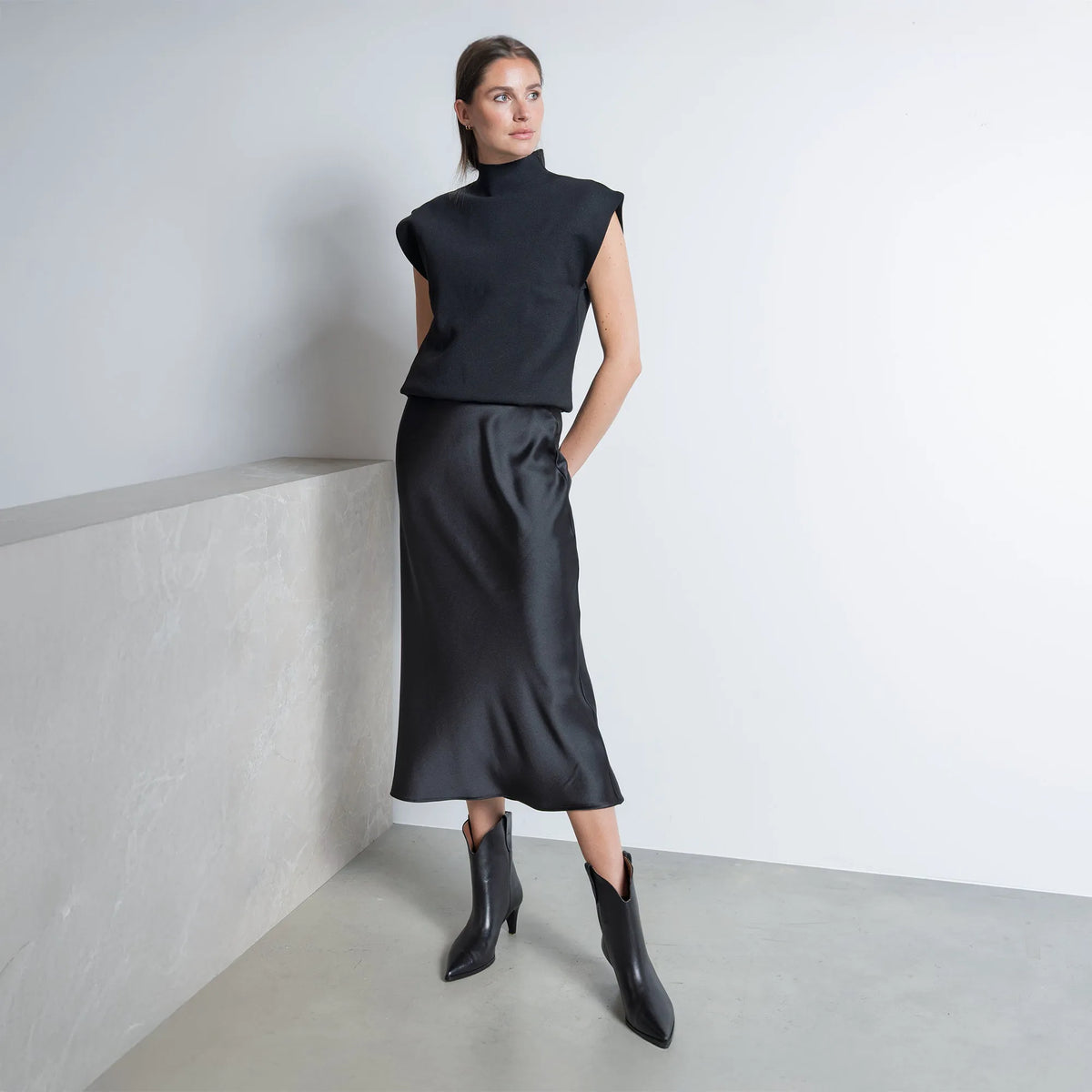 Vendôme Louane black calfskin leather boots