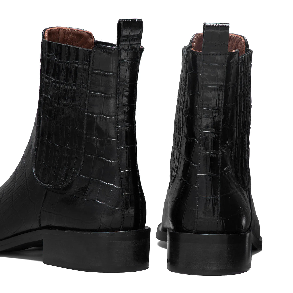 Vendôme Chey Croco Black Calfskin Leather Chelsea Boots