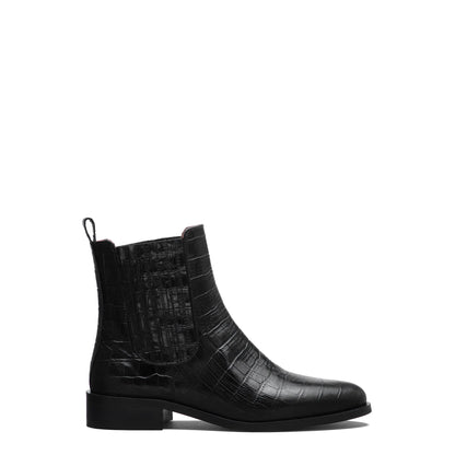Vendôme Chey Croco Black Calfskin Leather Chelsea Boots