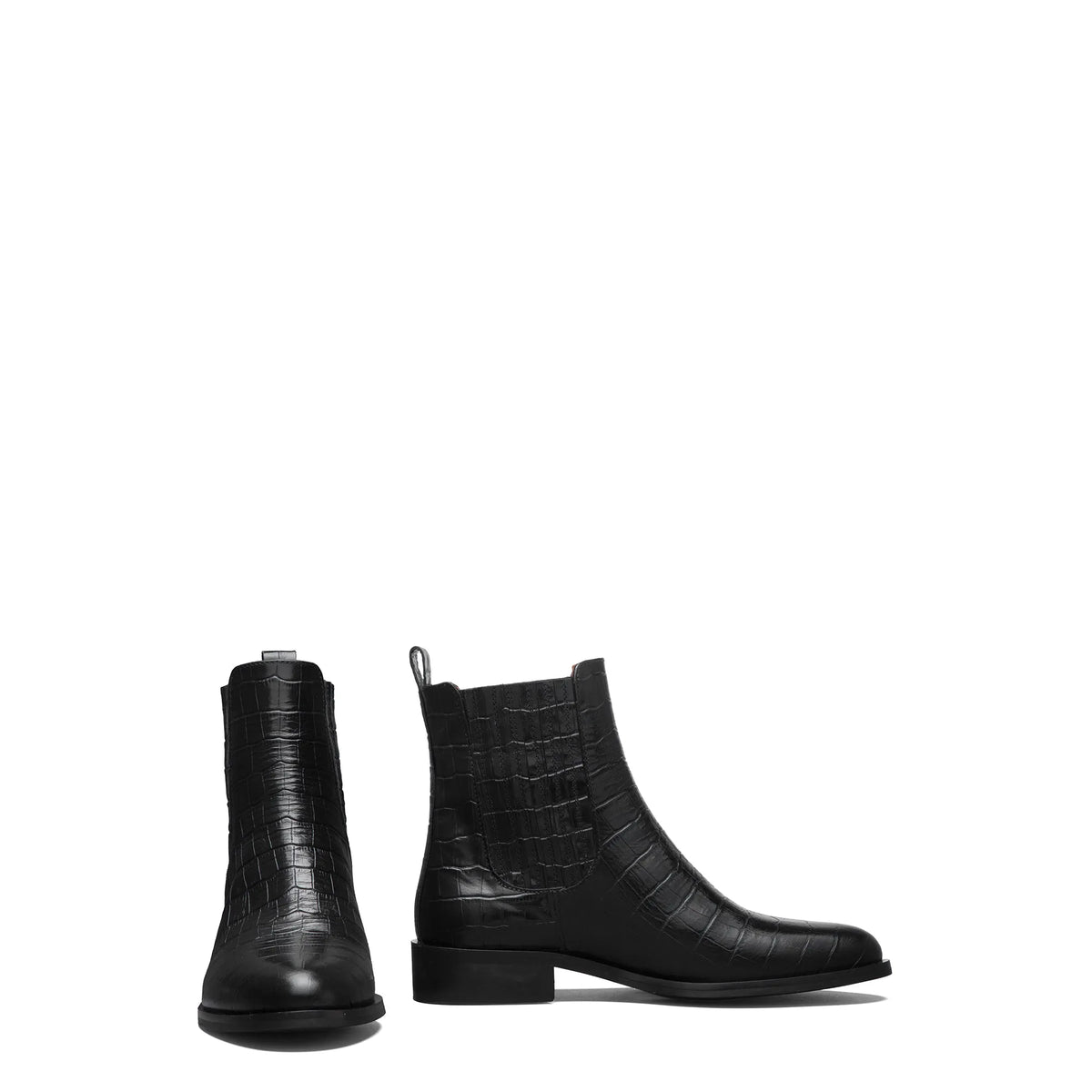 Vendôme Chey Croco Black Calfskin Leather Chelsea Boots