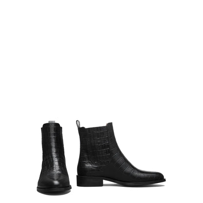 Vendôme Chey Croco Black Calfskin Leather Chelsea Boots