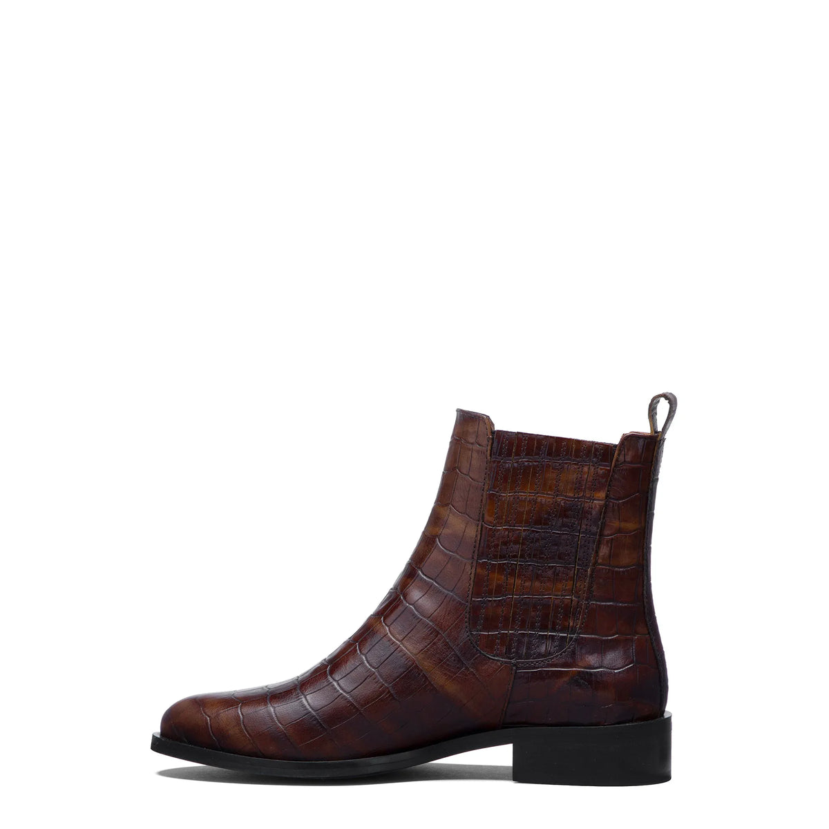Vendôme Chey Croco Brown Calfskin Leather Chelsea Boots