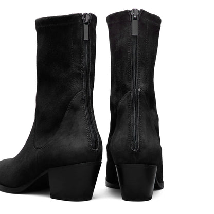 Vendôme Estelle Black Stretch Suede Boots