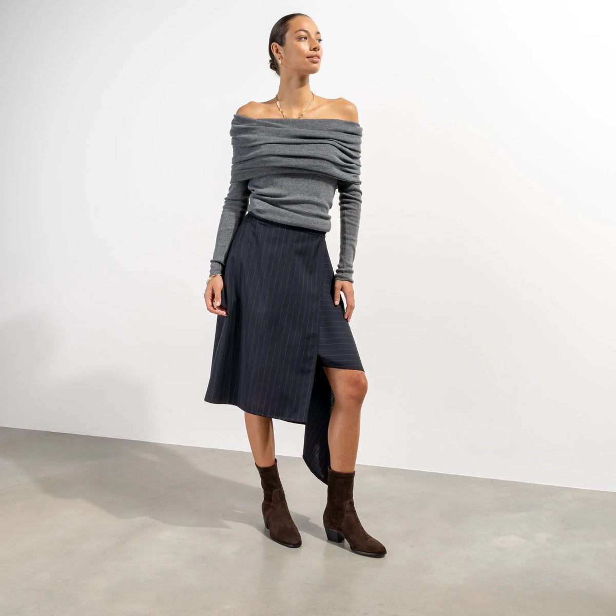 Vendôme Estelle Brown Stretch Suede Boots