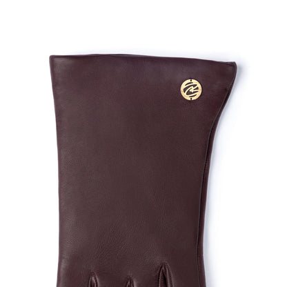 Honoré Eleanor Bordeaux Red goatskin leather gloves