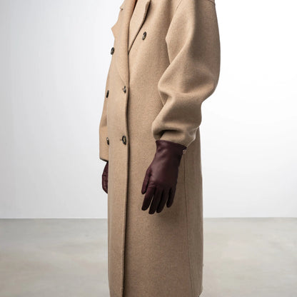 Honoré Eleanor Bordeaux Red goatskin leather gloves
