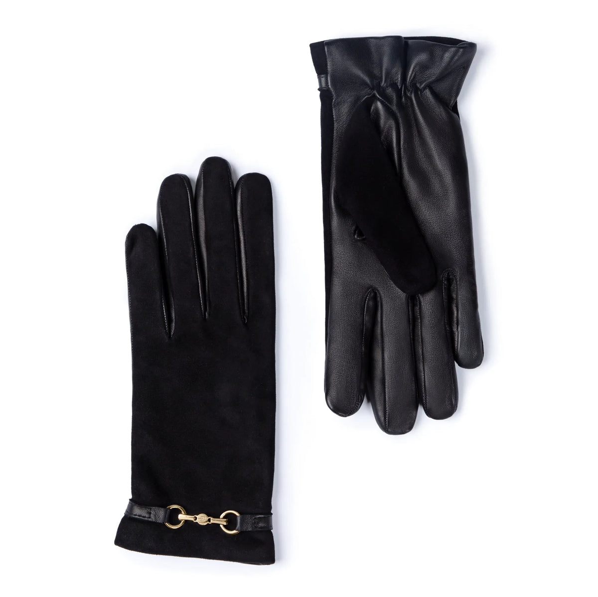 Honoré Marcelia black goatskin suéde leather gloves