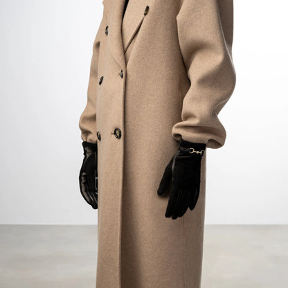 Honoré Marcelia black goatskin suéde leather gloves