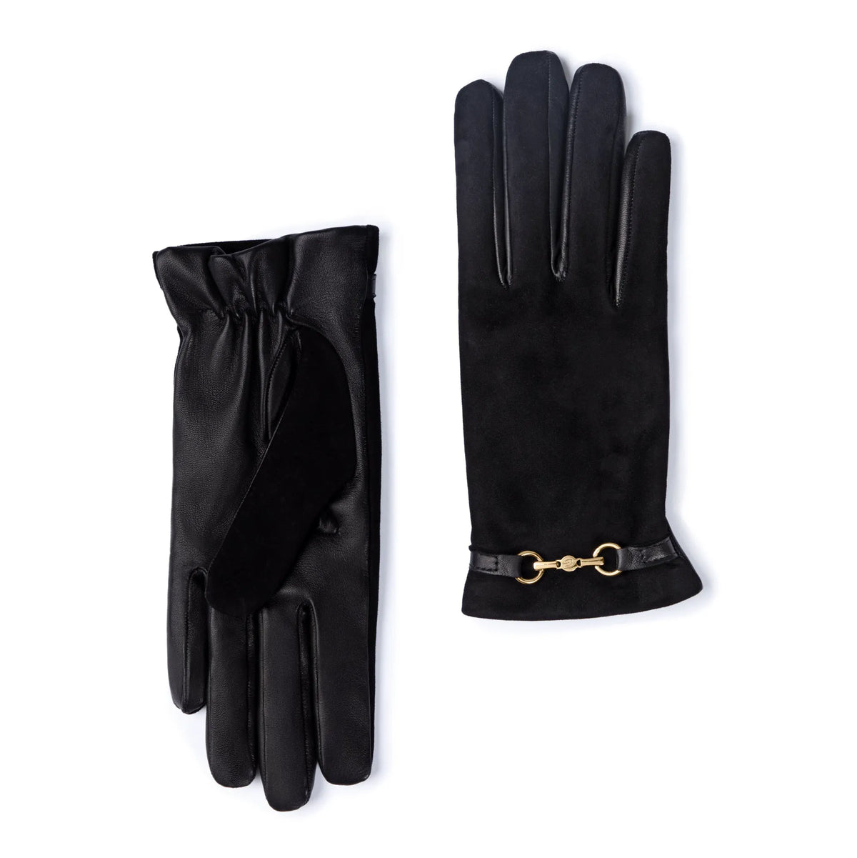 Honoré Marcelia black goatskin suéde leather gloves